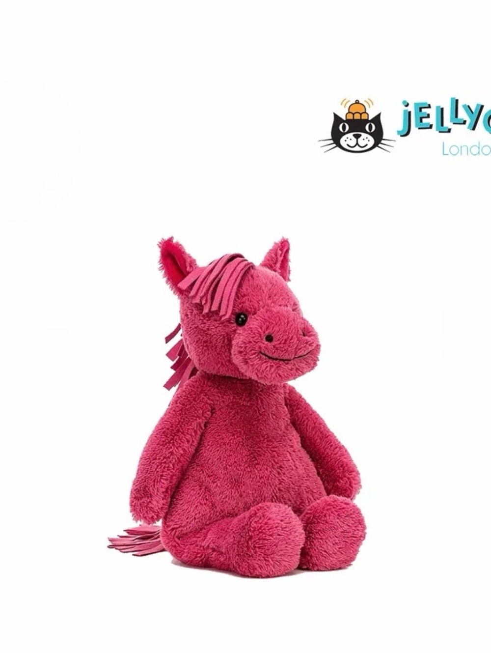 Retired rare authentic collectible Jellycat London cushy pony cherry pink Plush